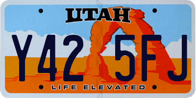UT license plate Y425FJ