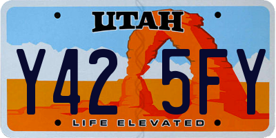 UT license plate Y425FY