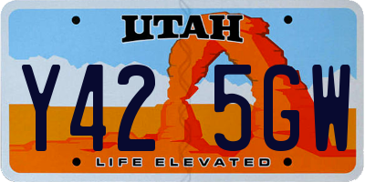 UT license plate Y425GW
