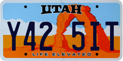 UT license plate Y425IT