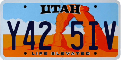 UT license plate Y425IV