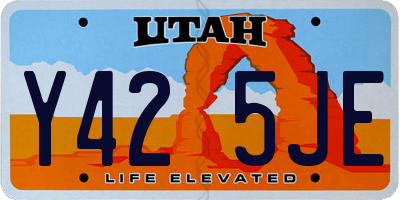 UT license plate Y425JE