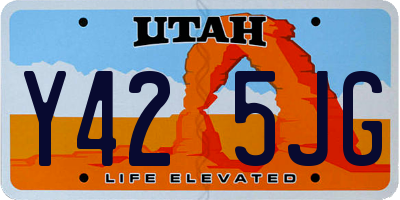 UT license plate Y425JG