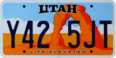 UT license plate Y425JT
