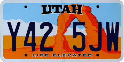 UT license plate Y425JW