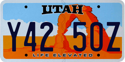 UT license plate Y425OZ