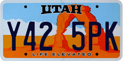 UT license plate Y425PK