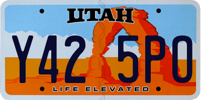 UT license plate Y425PO