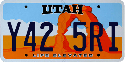UT license plate Y425RI