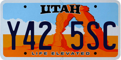UT license plate Y425SC