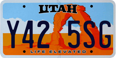 UT license plate Y425SG