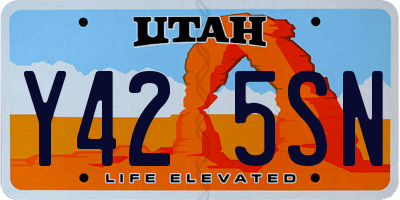 UT license plate Y425SN