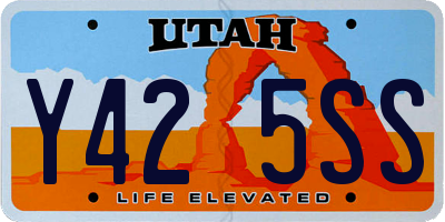 UT license plate Y425SS