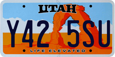 UT license plate Y425SU