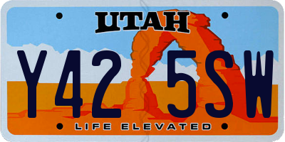 UT license plate Y425SW