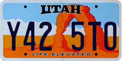 UT license plate Y425TO
