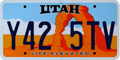 UT license plate Y425TV