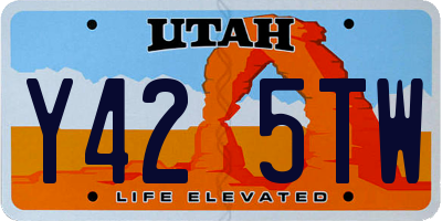UT license plate Y425TW