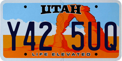 UT license plate Y425UQ