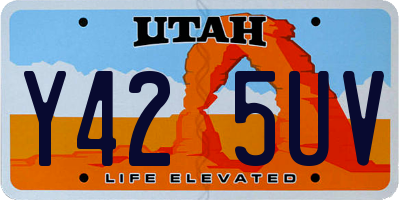 UT license plate Y425UV