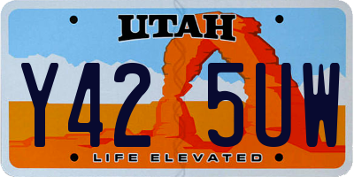UT license plate Y425UW