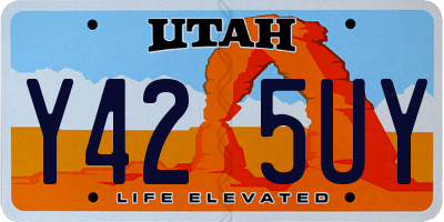 UT license plate Y425UY