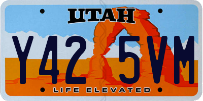 UT license plate Y425VM
