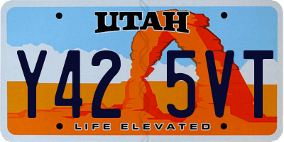 UT license plate Y425VT