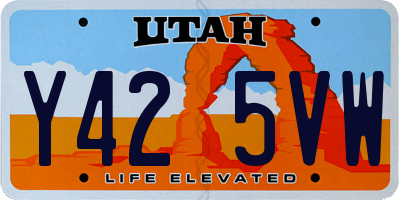 UT license plate Y425VW