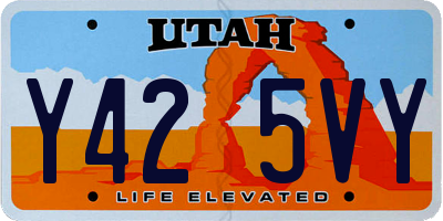 UT license plate Y425VY