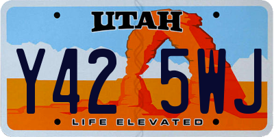 UT license plate Y425WJ