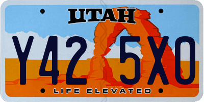 UT license plate Y425XO