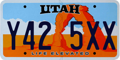 UT license plate Y425XX