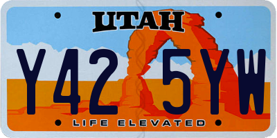 UT license plate Y425YW