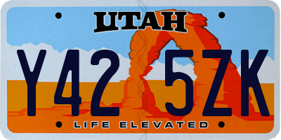 UT license plate Y425ZK