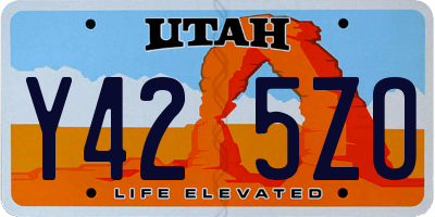 UT license plate Y425ZO