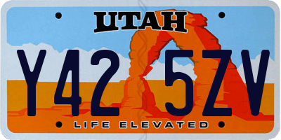 UT license plate Y425ZV