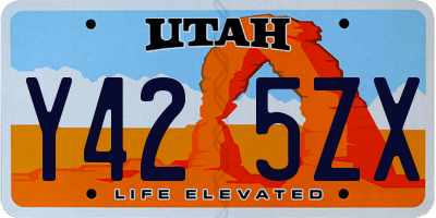 UT license plate Y425ZX