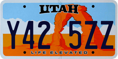 UT license plate Y425ZZ