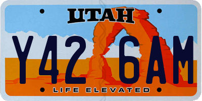UT license plate Y426AM