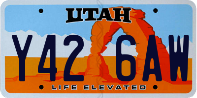 UT license plate Y426AW