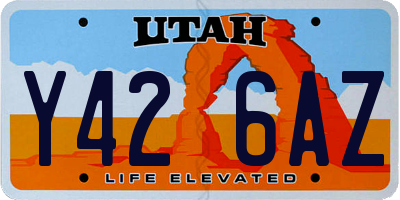 UT license plate Y426AZ