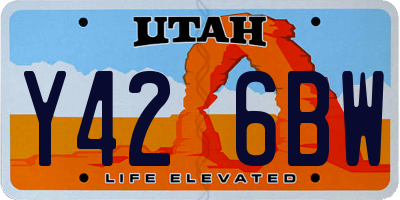 UT license plate Y426BW