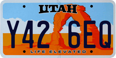 UT license plate Y426EQ