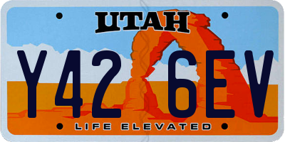 UT license plate Y426EV