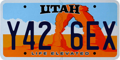 UT license plate Y426EX