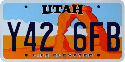 UT license plate Y426FB