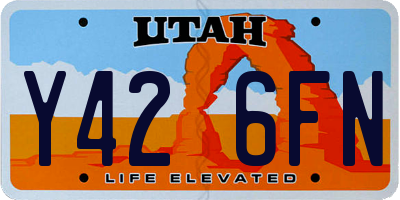 UT license plate Y426FN