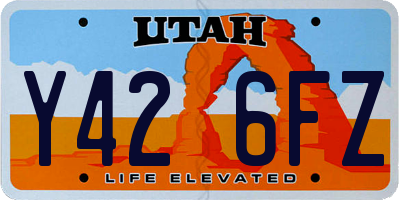 UT license plate Y426FZ