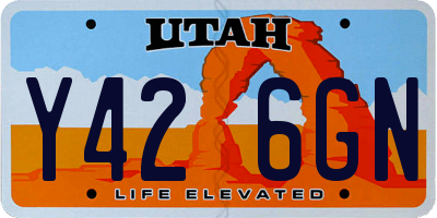 UT license plate Y426GN